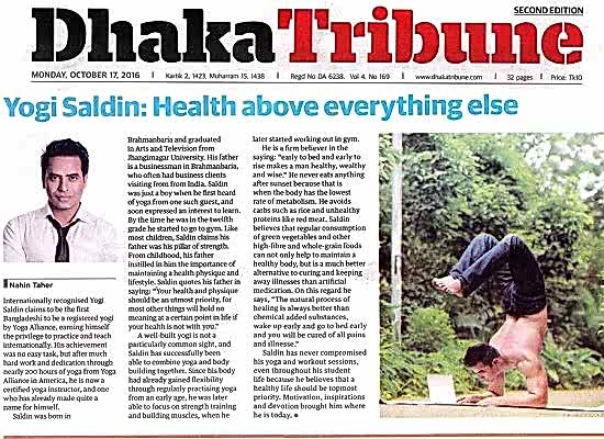 Yogi Saldin: Health above everything else